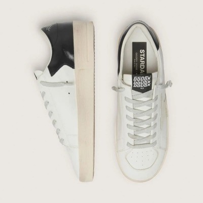 Golden Goose Stardan Sneaker With Star Sneaker In Ice-Gray Suede And Blu-Navy Heel Tab Golden Goose Stardan Sneaker With Star Sneaker In Ice-Gray Suede And Blu-Navy Heel Tab