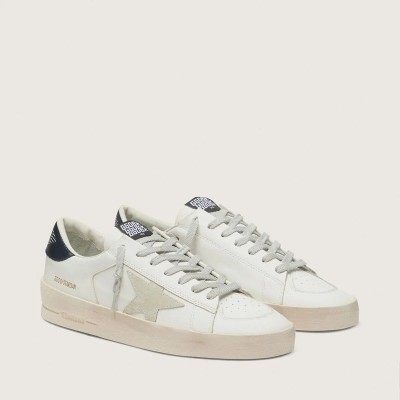 Golden Goose Stardan Sneaker With Star Sneaker In Ice-Gray Suede And Blu-Navy Heel Tab Golden Goose Stardan Sneaker With Star Sneaker In Ice-Gray Suede And Blu-Navy Heel Tab