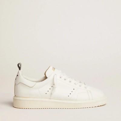 Golden Goose Starter Sneaker In Leather With Star On The Heel Tab Golden Goose Starter Sneaker In Leather With Star On The Heel Tab
