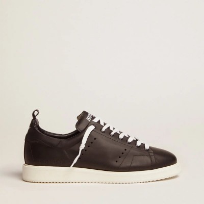 Golden Goose Starter Sneaker In Leather With Star Printed On The Heel Tab Golden Goose Starter Sneaker In Leather With Star Printed On The Heel Tab