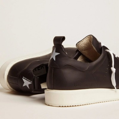 Golden Goose Starter Sneaker In Leather With Star Printed On The Heel Tab Golden Goose Starter Sneaker In Leather With Star Printed On The Heel Tab