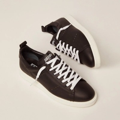 Golden Goose Starter Sneaker In Leather With Star Printed On The Heel Tab Golden Goose Starter Sneaker In Leather With Star Printed On The Heel Tab