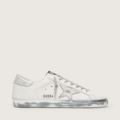Golden Goose Super-Star Sneaker With Laminated Star And Heel Tab Golden Goose Super-Star Sneaker With Laminated Star And Heel Tab