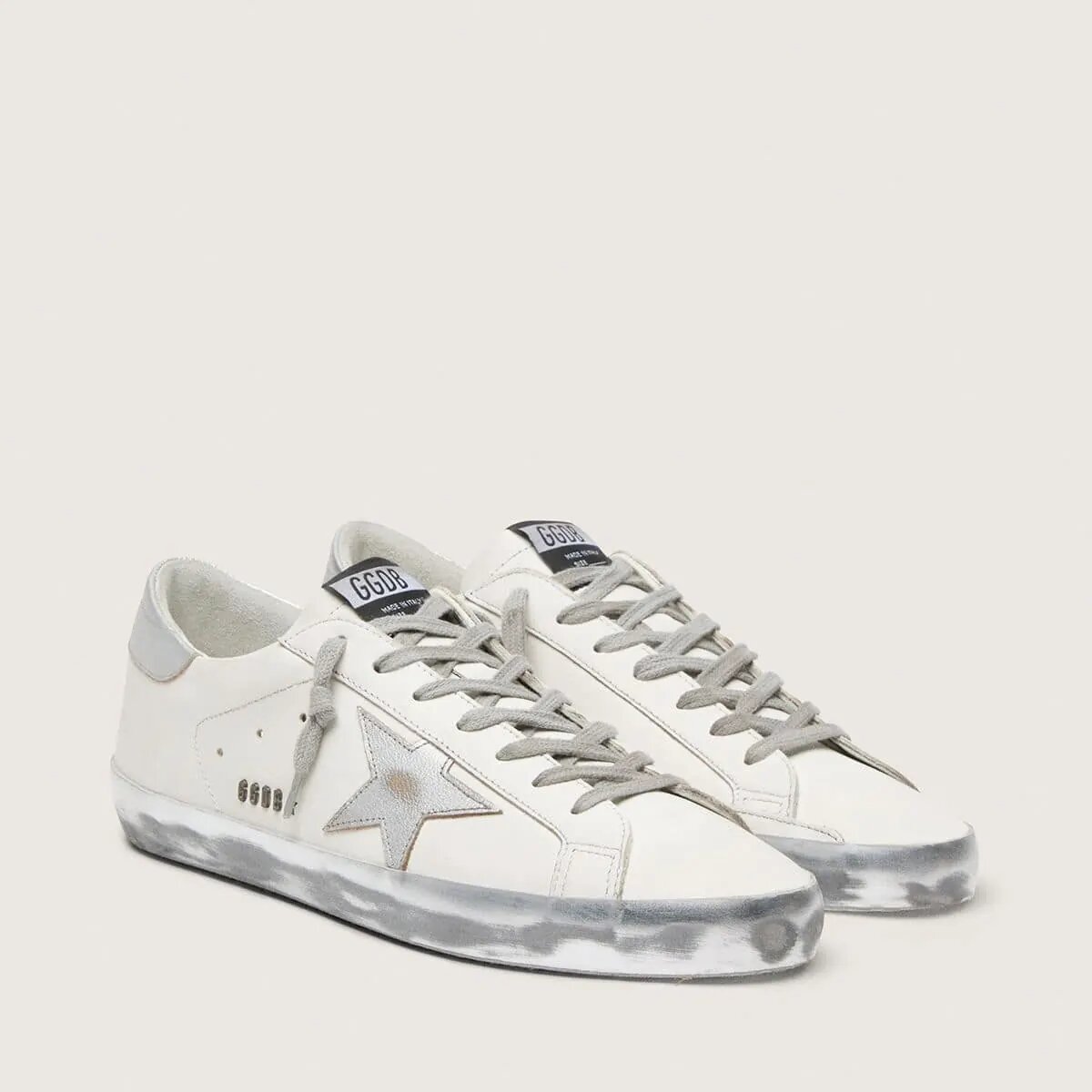 Golden Goose Super-Star Sneaker With Laminated Star And Heel Tab Golden Goose Super-Star Sneaker With Laminated Star And Heel Tab