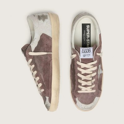 Golden Goose Super-Star Ltd Sneaker In Lavender Suede With Silver Star Golden Goose Super-Star Ltd Sneaker In Lavender Suede With Silver Star