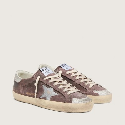 Golden Goose Super-Star Ltd Sneaker In Lavender Suede With Silver Star