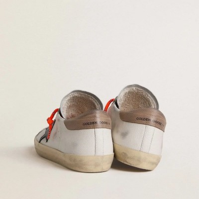 Golden Goose Super-Star Ltd Sneaker In Leather With Black Leather Star And Beige Leather Heel Tab Golden Goose Super-Star Ltd Sneaker In Leather With Black Leather Star And Beige Leather Heel Tab