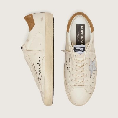 Golden Goose Super-Star Ltd Sneaker In Nappa With Metallic Silver Star And All-Over Lettering Golden Goose Super-Star Ltd Sneaker In Nappa With Metallic Silver Star And All-Over Lettering