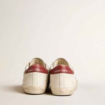 Golden Goose Super-Star Ltd Sneaker In Suede With Green Metallic Star And Red Heel Tab Golden Goose Super-Star Ltd Sneaker In Suede With Green Metallic Star And Red Heel Tab