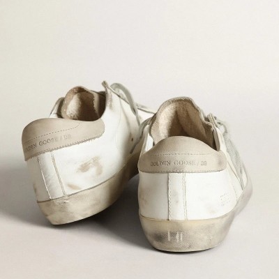 Golden Goose Super-Star Sneaker With Perforated Star And Ice-Gray Heel Tab Golden Goose Super-Star Sneaker With Perforated Star And Ice-Gray Heel Tab
