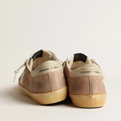 Golden Goose Super-Star Sneaker In Brown And Green Suede With White Nappa Leather Star Golden Goose Super-Star Sneaker In Brown And Green Suede With White Nappa Leather Star