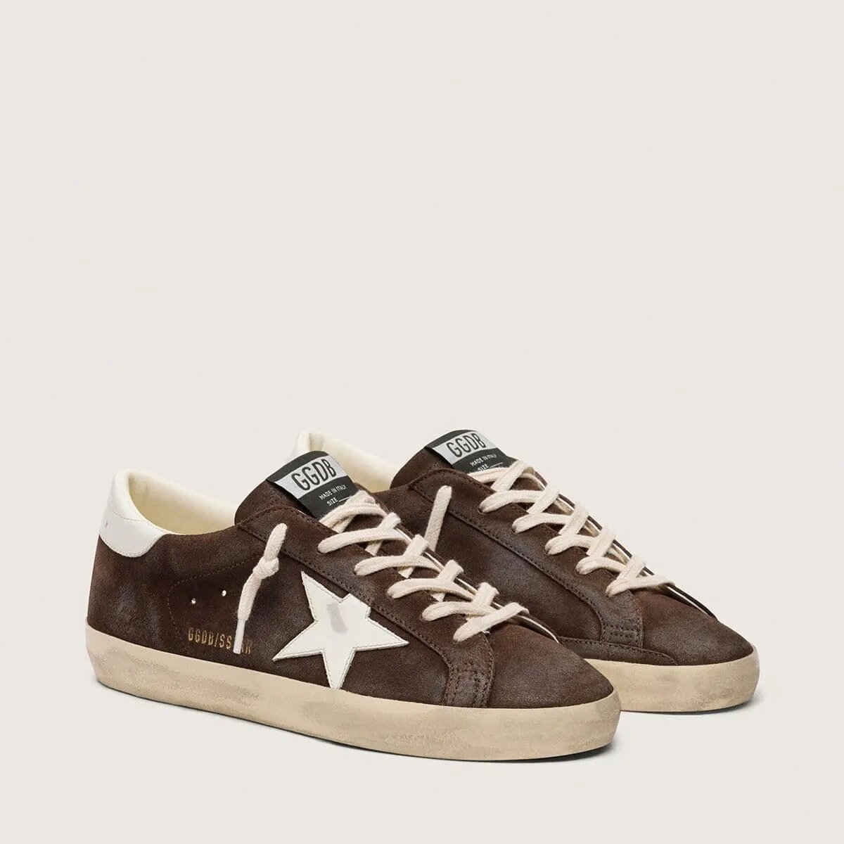Golden Goose Super-Star Sneaker In Brown Suede With White Star Golden Goose Super-Star Sneaker In Brown Suede With White Star