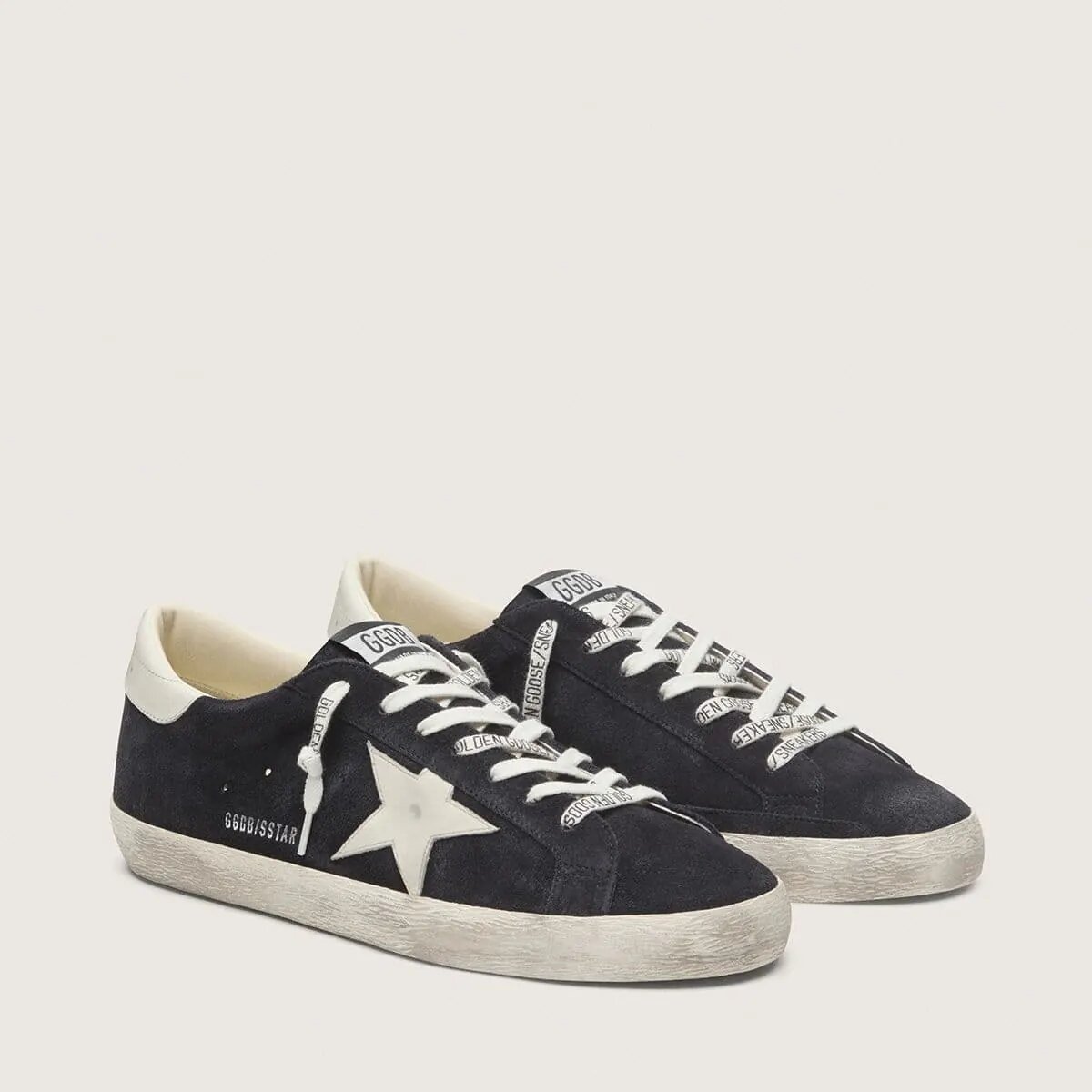 Golden Goose Super-Star Sneaker In Dark Blue Suede With White Star Golden Goose Super-Star Sneaker In Dark Blue Suede With White Star