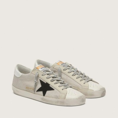 Golden Goose Super-Star Sneaker In Leather With Black Star Golden Goose Super-Star Sneaker In Leather With Black Star