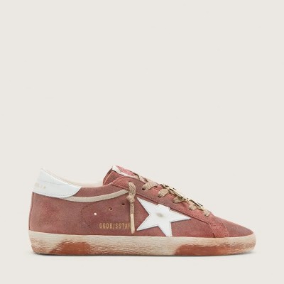 Golden Goose Super-Star Sneaker In Rust Suede With Metallic Platinum Leather Star Golden Goose Super-Star Sneaker In Rust Suede With Metallic Platinum Leather Star