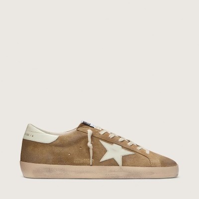 Golden Goose Super-Star Sneaker In Tobacco Suede With White Leather Star Golden Goose Super-Star Sneaker In Tobacco Suede With White Leather Star