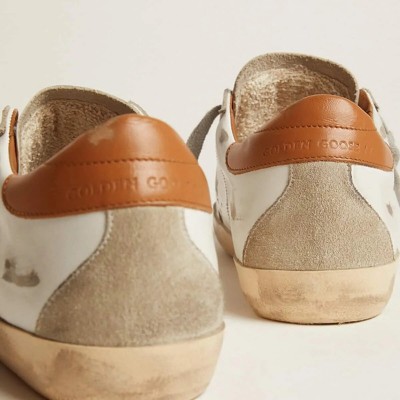Golden Goose Super-Star Sneakers With Suede Star And Brown Heel Tab