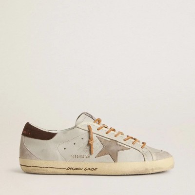 Golden Goose Super-Star Sneaker With Tobacco-Colored Croc-Print Leather Star And Black Leather Heel Tab Golden Goose Super-Star Sneaker With Tobacco-Colored Croc-Print Leather Star And Black Leather Heel Tab