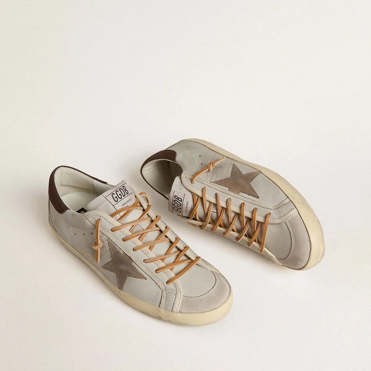 Golden Goose Super-Star Sneaker With Tobacco-Colored Croc-Print Leather Star And Black Leather Heel Tab Golden Goose Super-Star Sneaker With Tobacco-Colored Croc-Print Leather Star And Black Leather Heel Tab