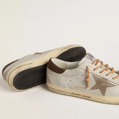 Golden Goose Super-Star Sneaker With Tobacco-Colored Croc-Print Leather Star And Black Leather Heel Tab Golden Goose Super-Star Sneaker With Tobacco-Colored Croc-Print Leather Star And Black Leather Heel Tab