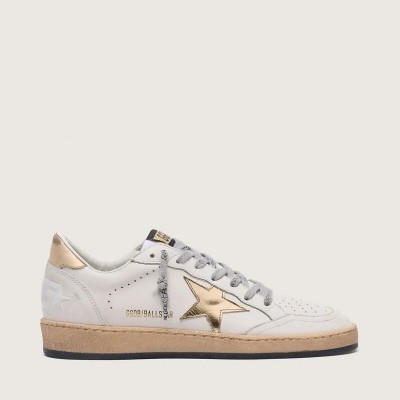 Golden Goose Ball Star Sneaker With Gold Star And Heel Tab Golden Goose Ball Star Sneaker With Gold Star And Heel Tab