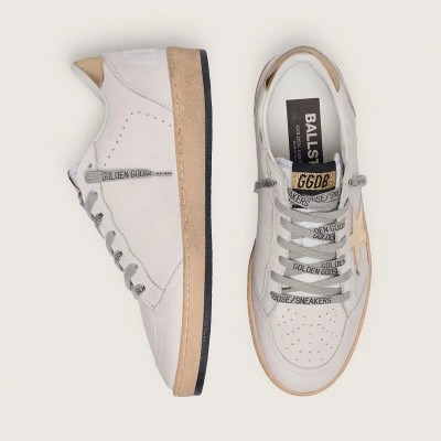Golden Goose Ball Star Sneaker With Gold Star And Heel Tab Golden Goose Ball Star Sneaker With Gold Star And Heel Tab