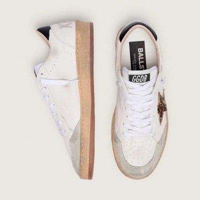 Golden Goose Ball Star Sneaker With Leopard Print Pony Skin Star And Black Heel Tab Golden Goose Ball Star Sneaker With Leopard Print Pony Skin Star And Black Heel Tab