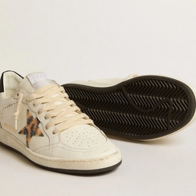 Golden Goose Ball Star Sneaker With Leopard-Print Star Embellished With Swarovski Crystal Golden Goose Ball Star Sneaker With Leopard-Print Star Embellished With Swarovski Crystal