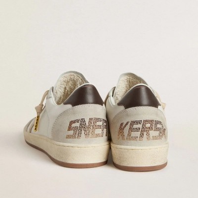 Golden Goose Ball Star Ltd Sneaker With Beige Star And Black Heel Tab Golden Goose Ball Star Ltd Sneaker With Beige Star And Black Heel Tab