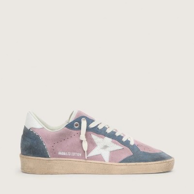 Golden Goose Ball Star Ltd Sneaker In Lilac Suede With White Star Golden Goose Ball Star Ltd Sneaker In Lilac Suede With White Star