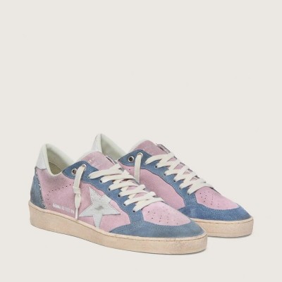 Golden Goose Ball Star Ltd Sneaker In Lilac Suede With White Star