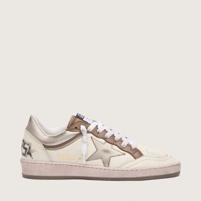 Golden Goose Ball Star Ltd Sneaker In Nappa Leather With Metallic Bio-Based Star And Inserts Golden Goose Ball Star Ltd Sneaker In Nappa Leather With Metallic Bio-Based Star And Inserts