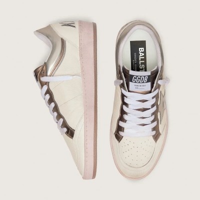 Golden Goose Ball Star Ltd Sneaker In Nappa Leather With Metallic Bio-Based Star And Inserts Golden Goose Ball Star Ltd Sneaker In Nappa Leather With Metallic Bio-Based Star And Inserts