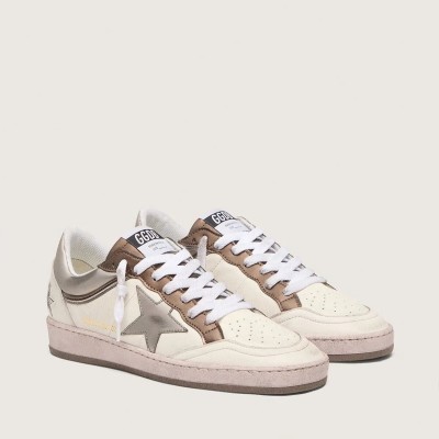 Golden Goose Ball Star Ltd Sneaker In Nappa Leather With Metallic Bio-Based Star And Inserts Golden Goose Ball Star Ltd Sneaker In Nappa Leather With Metallic Bio-Based Star And Inserts