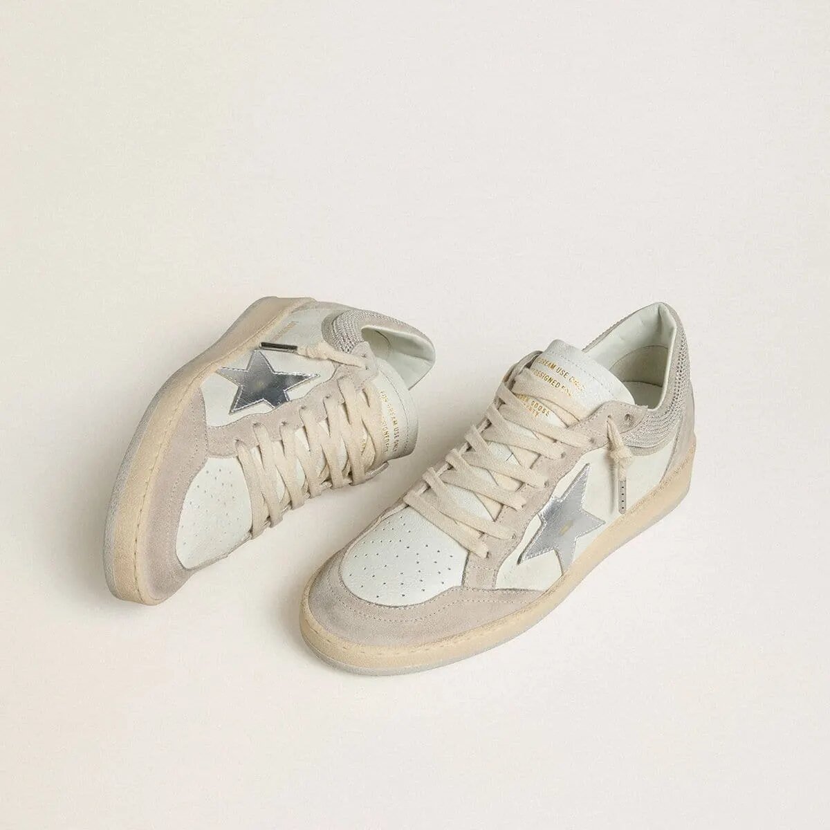 Golden Goose Ball Star Ltd Sneaker In Nappa Leather And Suede With Silver Leather Star And Swarovski Crystals Golden Goose Ball Star Ltd Sneaker In Nappa Leather And Suede With Silver Leather Star And Swarovski Crystals