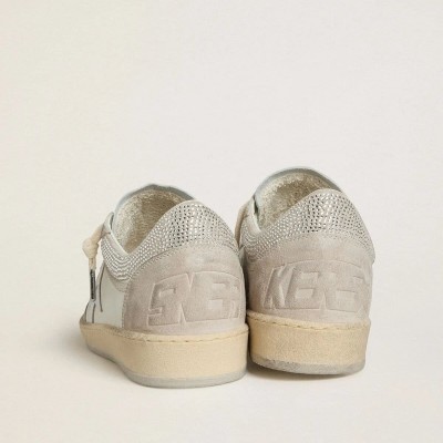 Golden Goose Ball Star Ltd Sneaker In Nappa Leather And Suede With Silver Leather Star And Swarovski Crystals Golden Goose Ball Star Ltd Sneaker In Nappa Leather And Suede With Silver Leather Star And Swarovski Crystals