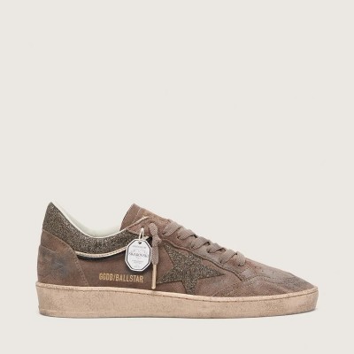 Golden Goose Ball Star Sneaker In Brown Suede With Brown Swarovski Star Golden Goose Ball Star Sneaker In Brown Suede With Brown Swarovski Star