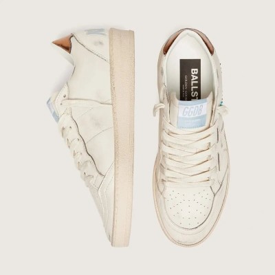 Golden Goose Ball Star Sneaker In Cream Leather With Tone-On-Tone Star And Beads Golden Goose Ball Star Sneaker In Cream Leather With Tone-On-Tone Star And Beads