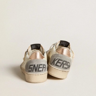 Golden Goose Ball Star Sneaker In Nappa With Glitter Star And Metallic Heel Tab Golden Goose Ball Star Sneaker In Nappa With Glitter Star And Metallic Heel Tab