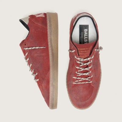 Golden Goose Ball Star Sneaker In Rust-Red Suede With Tone-On-Tone Star
