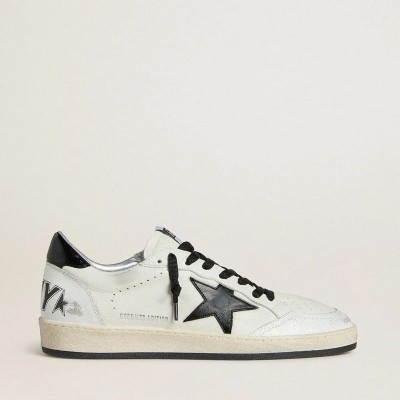 Golden Goose Ball Star Wishes Sneaker In Nappa With Black Naplak Star And Heel Tab Golden Goose Ball Star Wishes Sneaker In Nappa With Black Naplak Star And Heel Tab