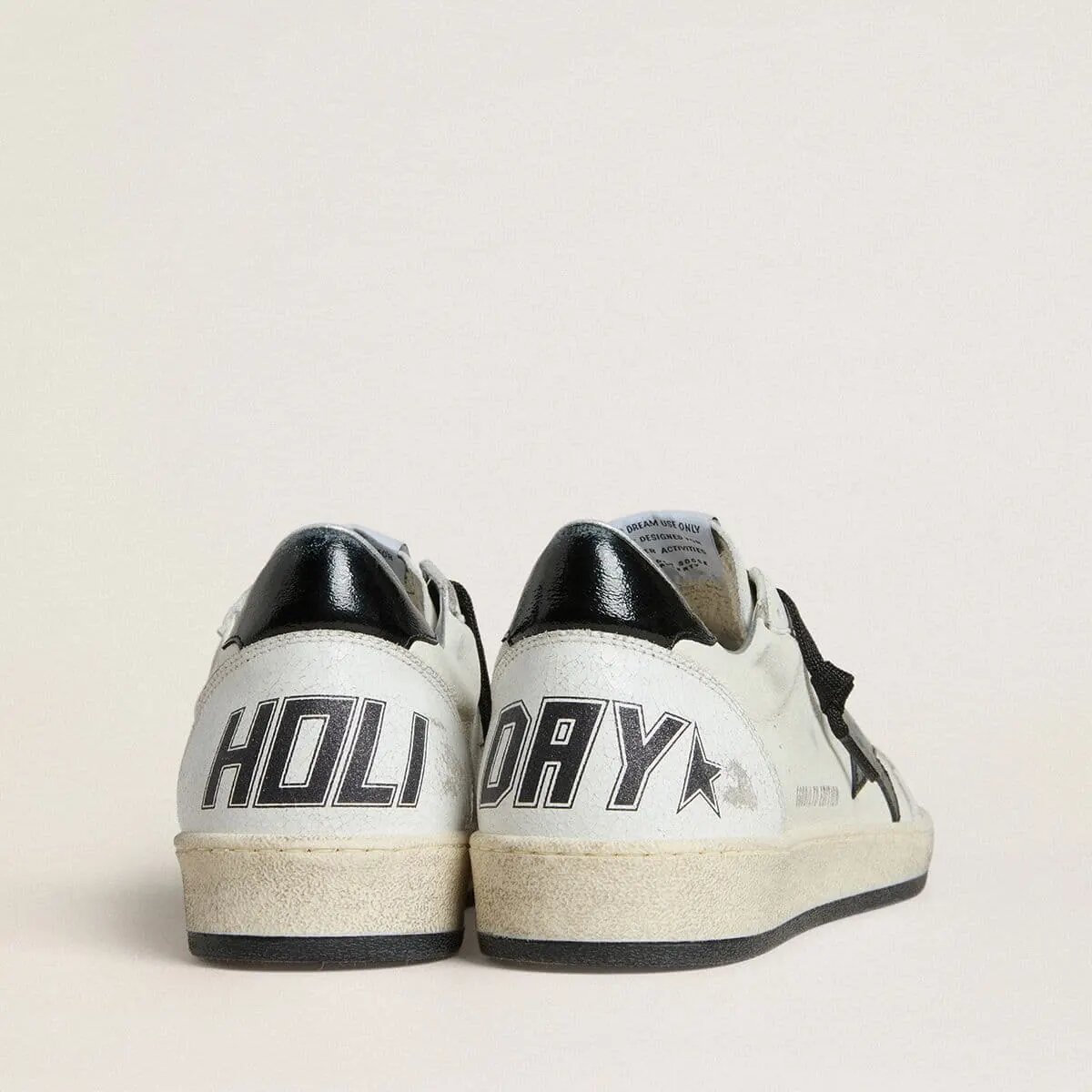 Golden Goose Ball Star Wishes Sneaker In Nappa With Black Naplak Star And Heel Tab Golden Goose Ball Star Wishes Sneaker In Nappa With Black Naplak Star And Heel Tab