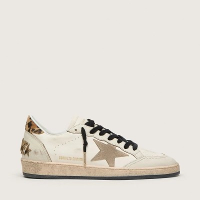 Golden Goose Ball Star Wishes Sneaker With Suede Star And Leopard-Print Pony Skin Heel Tab Golden Goose Ball Star Wishes Sneaker With Suede Star And Leopard-Print Pony Skin Heel Tab