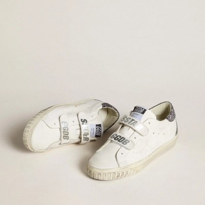 Golden Goose Bio-Based Old School Sneaker With Perforated Star And Glitter Heel Tab