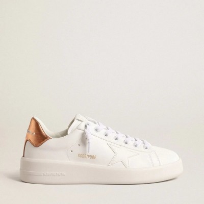 Golden Goose Bio-Based Purestar Sneaker With Bronze Metallic Leather Heel Tab