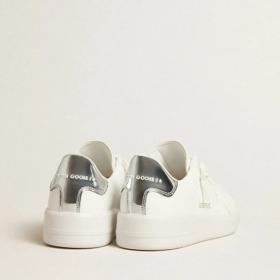 Golden Goose Bio-Based Purestar Sneaker With White Star And Mirror-Effect Heel Tab Golden Goose Bio-Based Purestar Sneaker With White Star And Mirror-Effect Heel Tab