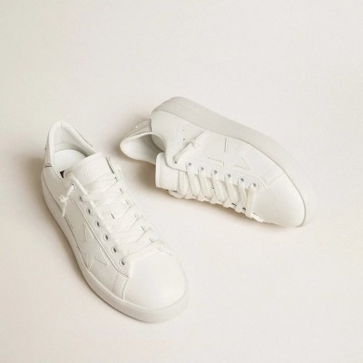 Golden Goose Bio-Based Purestar Sneaker With White Star And Mirror-Effect Heel Tab
