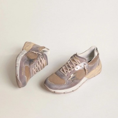 Golden Goose Dad-Star Sneaker In Lilac Suede And Mesh With Laminated Leather Star And Heel Tab Golden Goose Dad-Star Sneaker In Lilac Suede And Mesh With Laminated Leather Star And Heel Tab