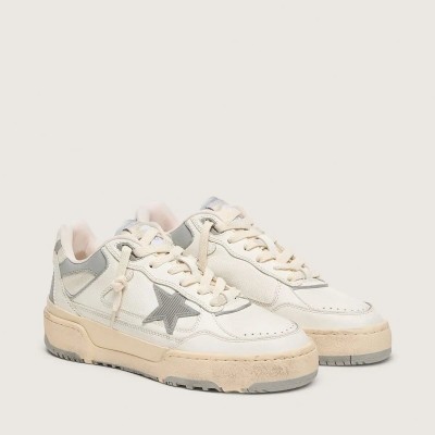 Golden Goose Forty2 Sneaker With Grey Star And White Leather Heel Tab