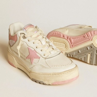 Golden Goose Forty2 Sneaker With Pink Star And White Leather Heel Tab Golden Goose Forty2 Sneaker With Pink Star And White Leather Heel Tab